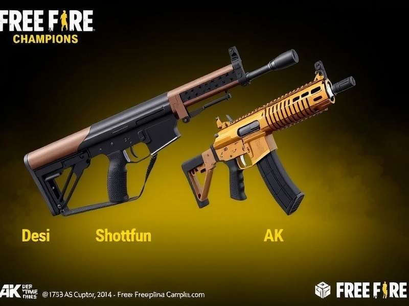 Free Fire Champions - Winning Weapon Loadout Free Fire Champions pro loadout showing Desi Shotgun and Tricolor AK with attachments