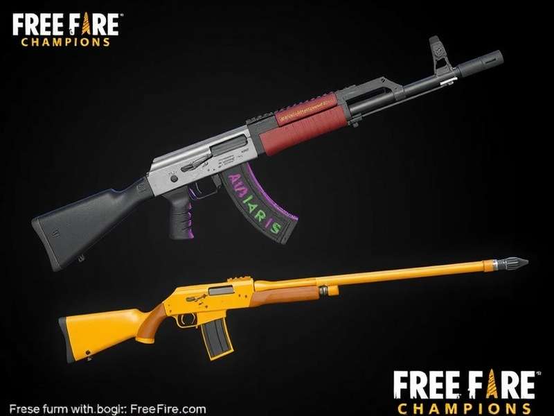 Free Fire Champions - Indian Themed Weapons Free Fire Champions weapons showcase including Tricolor AK and Desi Shotgun